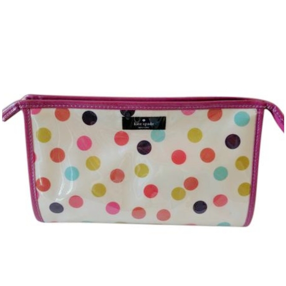 kate spade Bags Kate Spade Multi Color Pink Polka Dot Cosmetic Bag